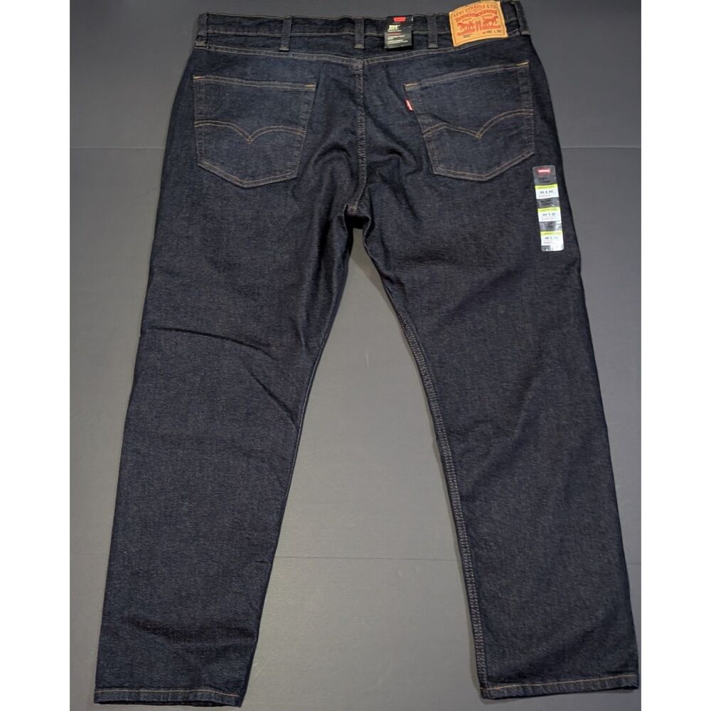 NWT Levis 502 Regular Taper Stretch Jeans Men's Size 40 x 30 Dark Blue Denim